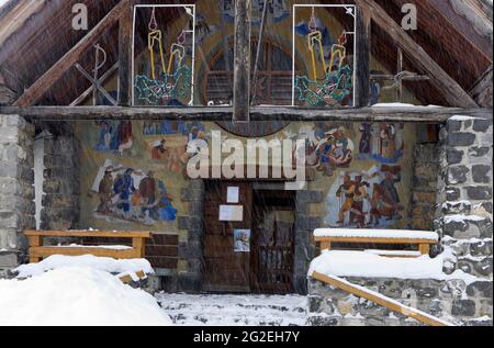 FRANKREICH. ALPES-MARITIMES (06) SKISTATION VALBERG. KIRCHE Stockfoto