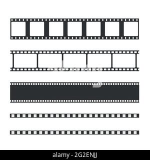 Filmstreifenvorlagen. Negativ und Streifen, Media Filmstreifen. Filmrollenvektor, Film 35mm, Diafilmrahmen Stock Vektor