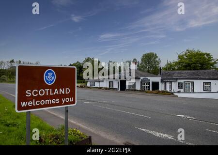 Das Old toll Bar Cafe an der Grenze zwischen England und Schottland in Gretna, Großbritannien Stockfoto