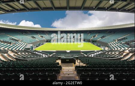 Willkommen in der offiziellen Zentrale von Wimbledon in London Stockfoto