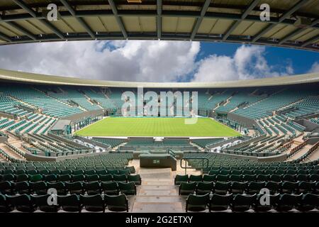 Willkommen in der offiziellen Zentrale von Wimbledon in London Stockfoto