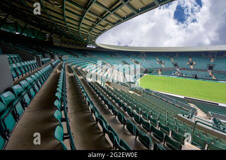 Willkommen in der offiziellen Zentrale von Wimbledon in London Stockfoto