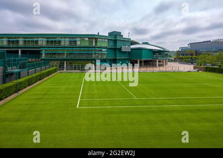 Willkommen in der offiziellen Zentrale von Wimbledon in London Stockfoto