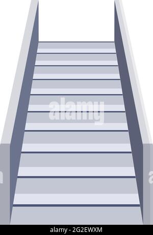 Symbol für die Rolltreppe am Flughafen. Karikatur von Flughafen-Rolltreppe Vektor-Symbol für Web-Design isoliert auf weißem Hintergrund Stock Vektor