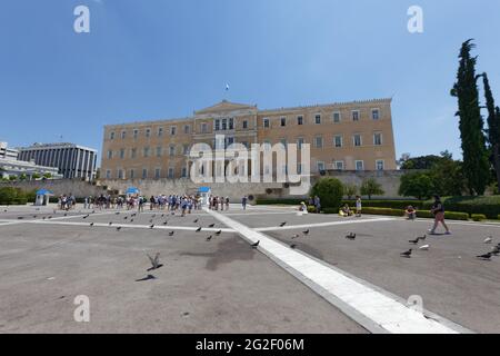 Griechisches Parlamentsgebäude - Athen Griechenland Stockfoto