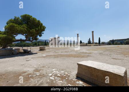 Archeologikos Choros Olimpiou - Athen Griechenland Stockfoto