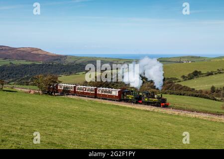 Dampflokomotiven Lyd und Lyn auf der Lynton & Barnstaple Railway Stockfoto