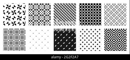 Schwarz-Weiß-Musterset Stock Vektor