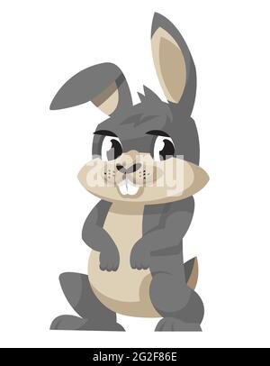 Sitzender osterhase. Niedliches Tier im Cartoon-Stil. Stock Vektor