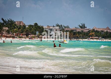 Strand in Playa del Carmen, Mexiko. Stockfoto