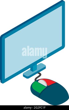 Symbol für Computergeräte. Isometrische Darstellung des Vektorsymbols für Computergeräte im Internet Stock Vektor