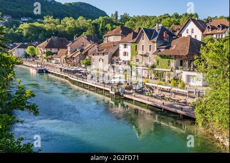 Chanaz ist das kleine Venedig von Savoyen, Frankreich Stockfoto