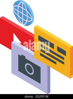 Anwendungssymbol. Isometrisches Anwendungssymbol für Webdesign, isoliert auf weißem Hintergrund Stock Vektor