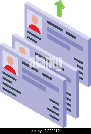 CV-Symbol für Personalwesen. Isometrisches CV-Vektorsymbol für das Webdesign auf weißem Hintergrund Stock Vektor