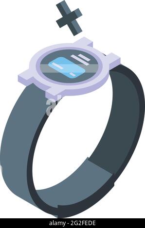 Symbol für die Stornierung der Smartwatch-Zahlung. Isometrisches Vektor-Symbol für die Stornierung von Smartwatch-Zahlungen für das Web-Design auf weißem Hintergrund isoliert Stock Vektor