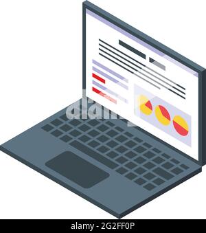 Symbol für das Notebook-Ergebnis Geld. Isometrisches Symbol für das Notebook-Ergebnis-Geld-Vektor-Symbol für das Web-Design auf weißem Hintergrund isoliert Stock Vektor