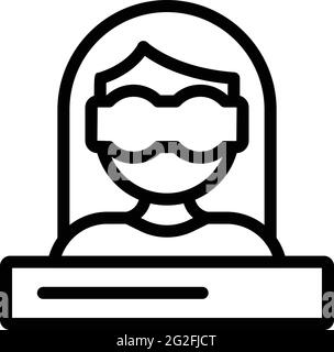 Symbol für Frau mit Jetlag. Umriss Frau Jet lag Vektor-Symbol für Web-Design isoliert auf weißem Hintergrund Stock Vektor