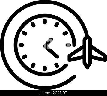 Jetlag-Symbol. Umriss Jet lag Vektor-Symbol für Web-Design isoliert auf weißem Hintergrund Stock Vektor