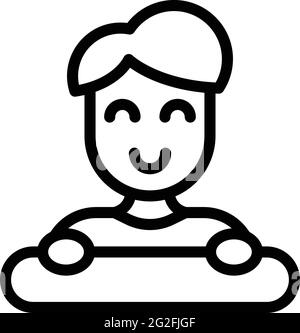 Boy Jetlag-Symbol. Outline Boy Jet lag Vektor-Symbol für Web-Design isoliert auf weißem Hintergrund Stock Vektor