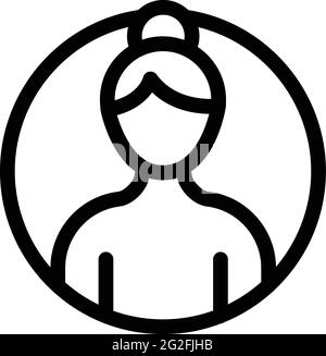 Symbol für anonyme Frau. Kontur Anonymous Frau Vektor-Symbol für Web-Design isoliert auf weißem Hintergrund Stock Vektor