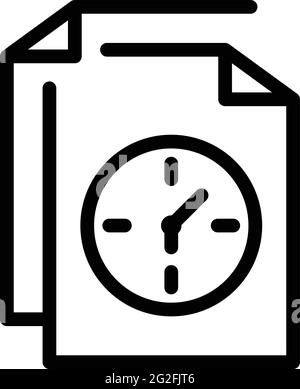 Symbol für Datei-Jetlag. Vektorsymbol „Outline File Jet lag“ für Webdesign auf weißem Hintergrund isoliert Stock Vektor