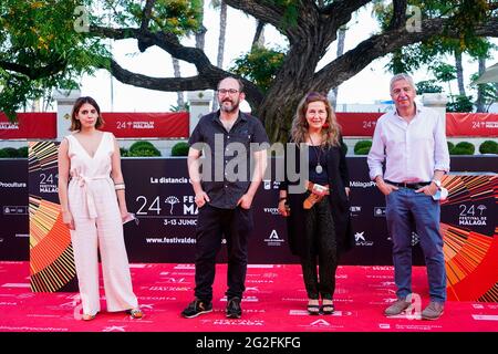 Die Darsteller von „DAMA“ besuchen den Fotocall und den roten Teppich des Festival de Malaga 2021 im Gran Hotel Miramar in Malaga. Stockfoto