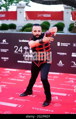 Antonio Tal besucht den Fotocall und den roten Teppich des Festival de Malaga 2021 im Gran Hotel Miramar in Malaga. Stockfoto