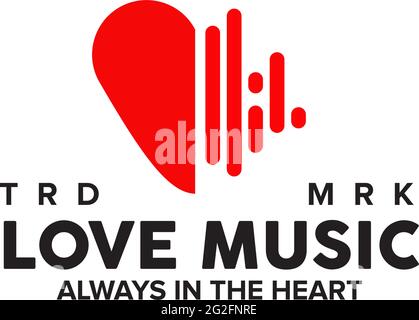 Musik Liebe Logo Design Vektor Vorlage Stock Vektor