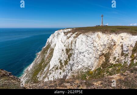 Tennyson Down und sein Gedenkkreuz an den großen Dichter auf der Isle of Wight Hampshire UK Stockfoto