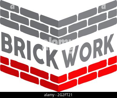 Backstein Arbeit Logo Design Vektor-Vorlage Stock Vektor