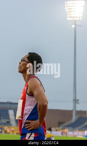 Der kubanische Athlet Larrondo Valerys im Stadion während einer Veranstaltung bei den Parapan American Games 2015. Die 2015 Parapan American Games allgemein bekannt als Th Stockfoto