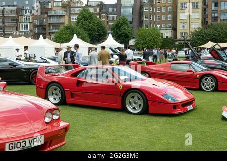 1991 Ferrari F40 beim Londoner Concours bei der Honourable Artillary Company Stockfoto