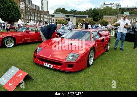 1991 Ferrari F40 beim Londoner Concours bei der Honourable Artillary Company Stockfoto