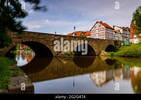 Die Stadt Bad Sooden Allendorf im Werra-Tal Stockfoto