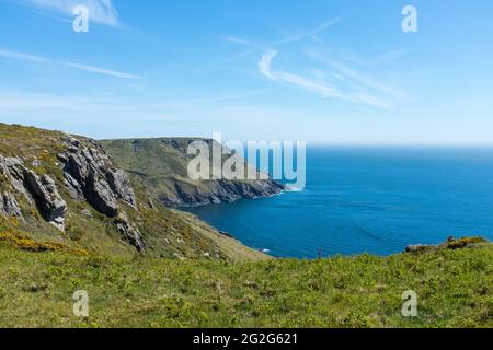 Der South West Coastal Path zwischen Salcombe und Hope Cove in South Hams, devon, Großbritannien Stockfoto