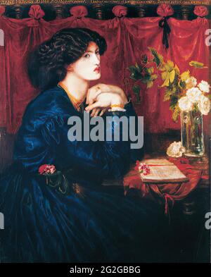 Dante Gabriel Rossetti - Kleid Jane Morris Blau Aus Seide 1868 Stockfoto