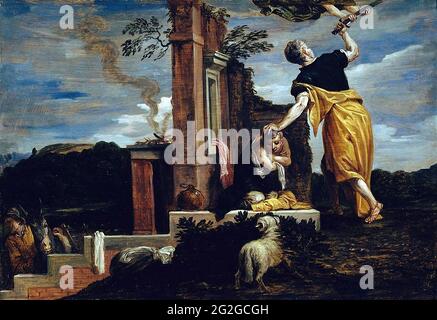 David Teniers - Abrahams Opfer von Isaak Stockfoto