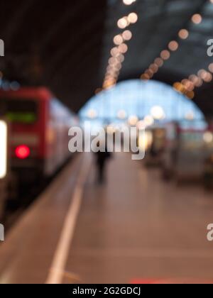 Architektur, Unschärfe, Bahnhof, Lichtreflexion Stockfoto