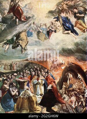 Domínikos Theotokópoulos - El Greco - Anbetung Name Jesus C 1580 Stockfoto