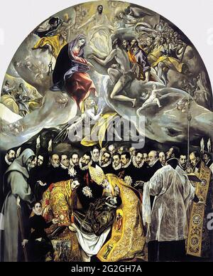 Domínikos Theotokópoulos - El Greco - Begräbnis Graf Orgaz 1587 Stockfoto