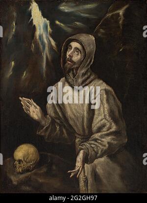 Domínikos Theotokópoulos - El Greco - Ecstasy St. Francis Assisi C 1600 Stockfoto