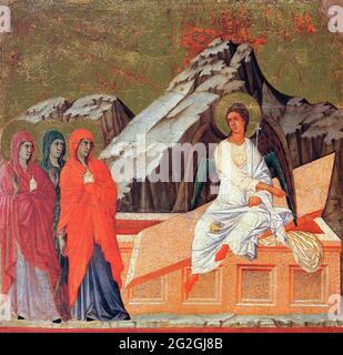 Duccio DI Buoninsegna - drei-Marys-Grab 1311 Stockfoto