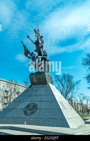 Polen, Warschau: Memorial erinnert an die Blaue Armee, die während des Ersten Weltkriegs in Frankreich gegründet wurde und unter dem Kommando von General Jozef Haller steht. Stockfoto