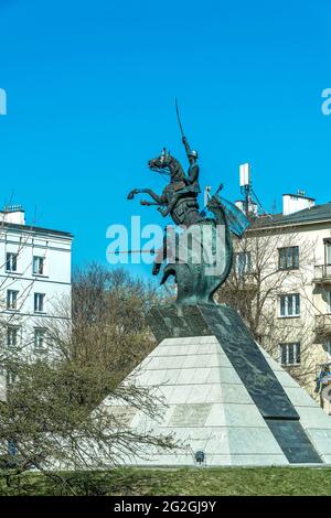 Polen, Warschau: Memorial erinnert an die Blaue Armee, die während des Ersten Weltkriegs in Frankreich gegründet wurde und unter dem Kommando von General Jozef Haller steht. Stockfoto