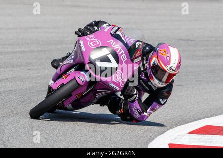 Montmelo, Barcelona, Spanien. Juni 2021. Daniel Munoz während der offiziellen Testfahrt Moto 3 der FIM CEV Repsol Barcelona auf dem Circuit Barcelona-Catalunya. Quelle: David Ramirez/DAX/ZUMA Wire/Alamy Live News Stockfoto