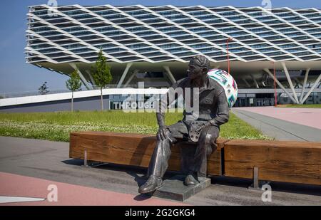 Herzogenaurach, Deutschland. 2021. Juni 06. firo 11/2021 Fußball, deutsche Nationalmannschaft, EM-Viertel und Trainingslager der Euro 2020, GER, Herzogenaurach, Adidas Home Ground Bild: v. Left Adidas World of Sports Credit: dpa/Alamy Live News Stockfoto