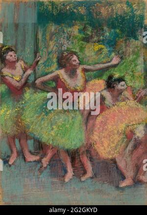 Edgar Degas - Tänzer in Grün und Gelb Stockfoto