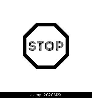Umrisssymbol. Stoppschild-Emblem. Vektorgrafik Stock Vektor