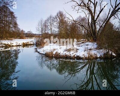 Winter auf der Mutter im Naturpark Augsburger Westwälder, Stockfoto