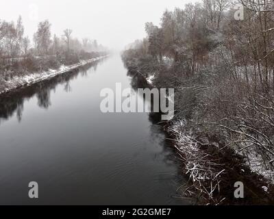 Schloss Biber im Lech-Kanal bei Stettenhofen, Stockfoto